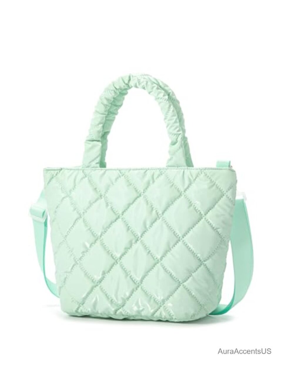 Quilted Puffy Tote Handbag Crossbody for Women with Adjustable Strap
